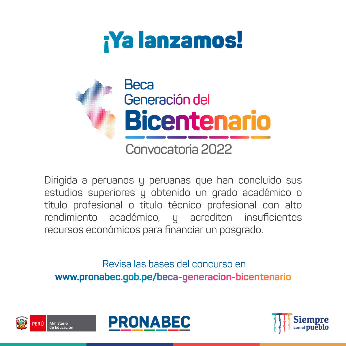 Convocatoria Beca Generación del Bicentenario 2022
