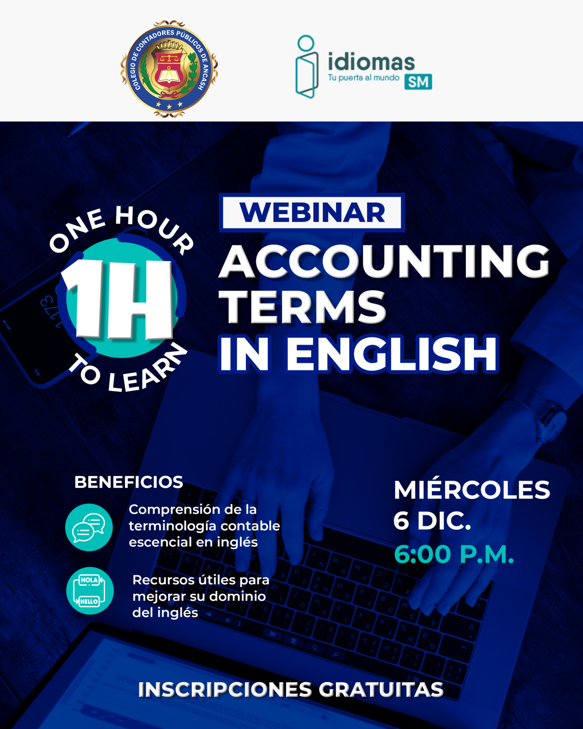 Webinar: One hour learn accounting terms in english - Idiomas SM