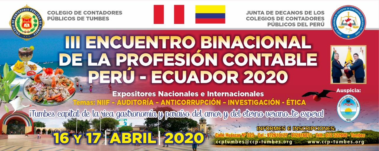 III ENCUENTRO BINACIONAL DE LA PROFESIÓN CONTABLE PERÚ-ECUADOR 2020