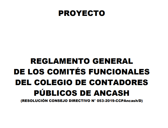 Reglamento General de los Comités Funcionales del Colegio de Contadores Públicos de Ancash